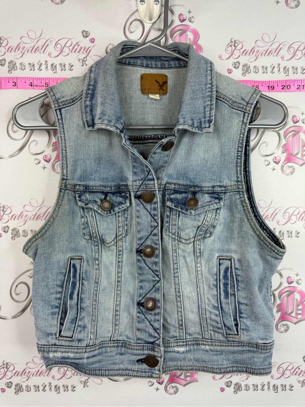 American Eagle Outfitters vest Jean denim Light Blue Denim Vest